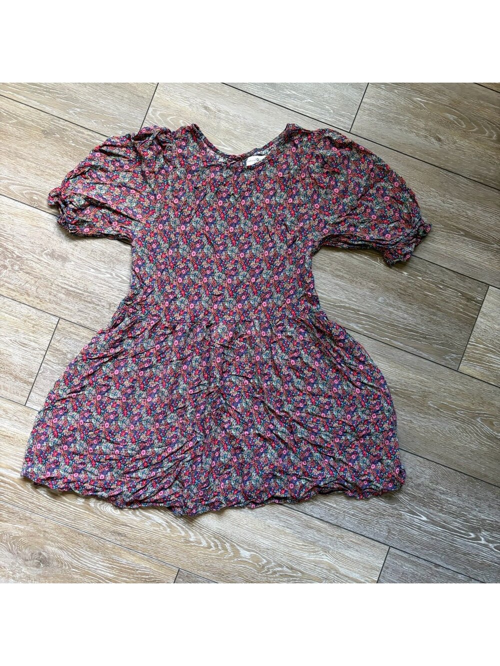 Natural Life Floral Puff Sleeve Mini Dress XS/S